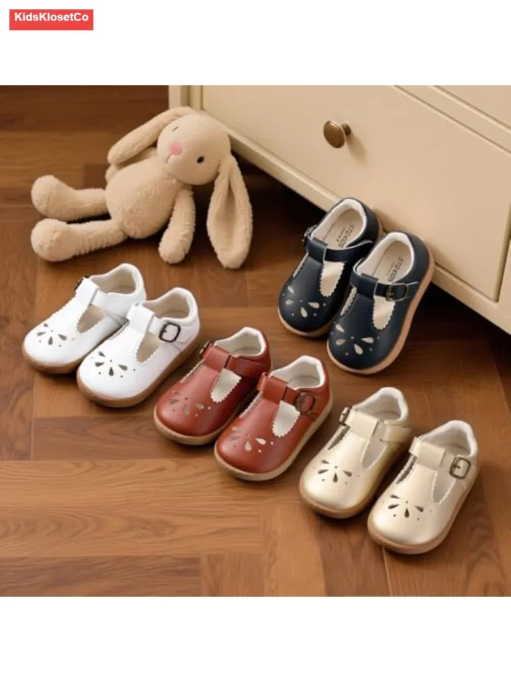 Toddler Girls Wide Toe Box Mary Jane Flats Dress Shoes